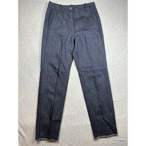 HANNOH WESSEL AEQUAMENTE‎ DARK BLUE COTTON Pants TROUSERS -EU34 UK8 26 X 26.5